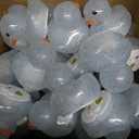 Deekin 48 Pcs LED Light Up Rubber Duck 2'' Mix Color Cute Small Ducks Glow Toy for Duck Birthday Party Baby Shower Supplies Party Favors Decor Creative Gift Classroom Prizes (Clear)