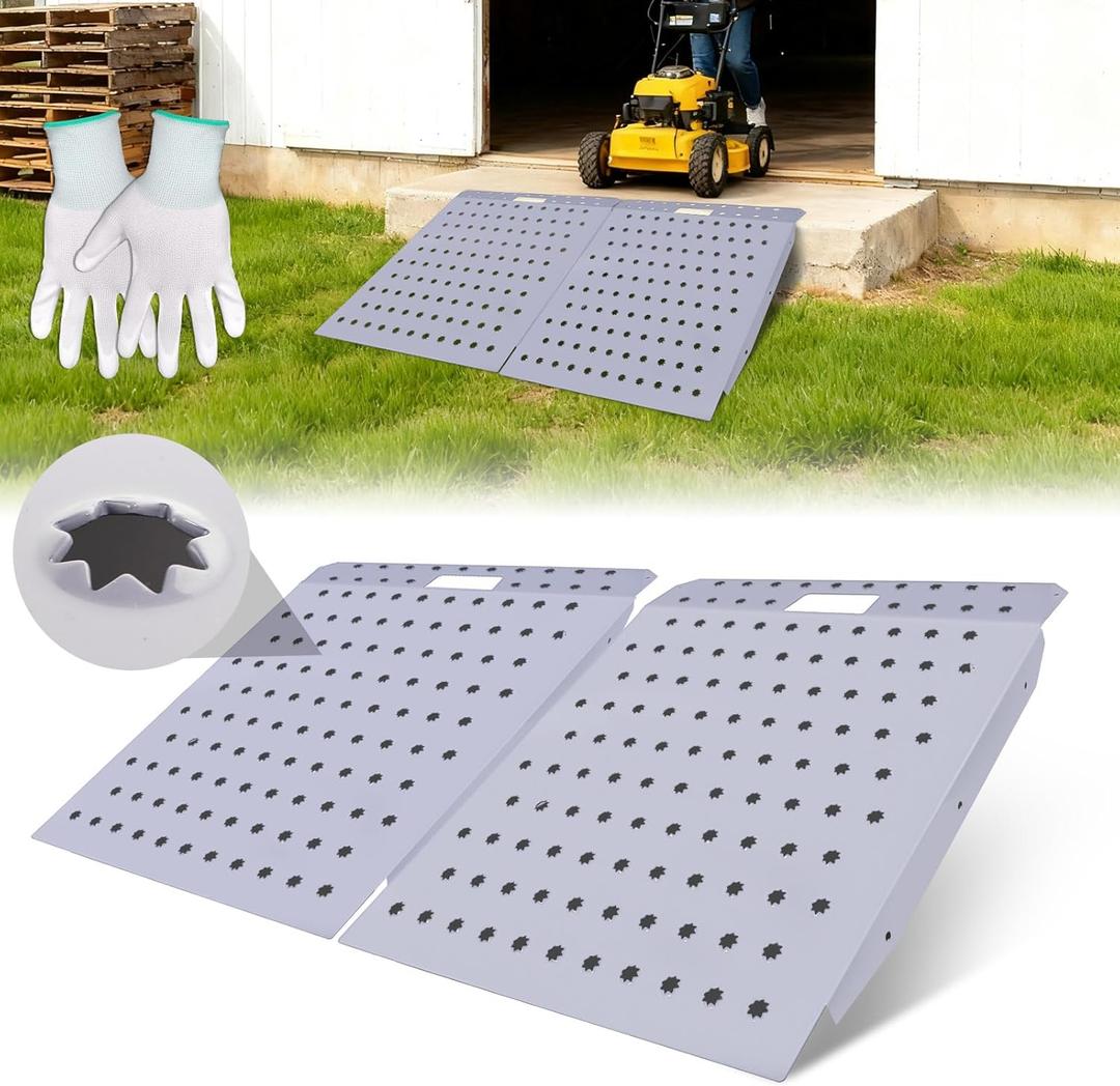 W&JWN Shed Ramp for Riding Mower 2PCS Ramps for Sheds 29" Lx48 W Shed Ramp 1600 LBS Anti-Slip for Garages Barns ATV Shed Entrance Motorcycles Lawn Mower
