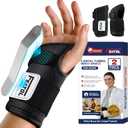 FEATOL 2 Pack Carpal Tunnel Wrist Brace For Work With Wrist Splint, 6.5'' Wrist Brace Night Support For Women Men, Pain Relief For Tendonitis, Arthritis, Pregnancy, Typing, Right and Left Hand, Medium