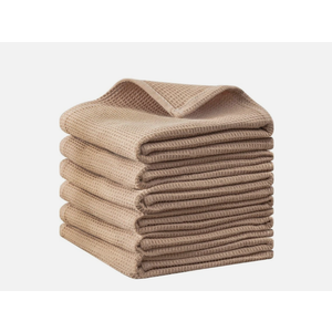 Qultina Dish Towels Set,100% Cotton Waffle Weave Kitchen Towels 25x18 6 Pack