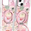 Loheckle for iPhone 14/13 Case with Stand- Compatible with MagSafe Women Girls Cute Girly AestheticUnique Design Soft TPU Magnetic Ring Phone Cover for Apple 14/13, Collage
