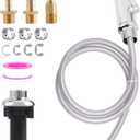 Universal Kitchen Sink Side Sprayer with Quick Side Connector Compatible with Moen Faucet Sprayer Replacement, Kitchen Sink Faucet Sprayer Attachment with Water Hose/Holder, Chrome Finish