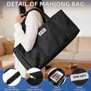 Empty Mahjong Bag, Black Soft American Mahjong Bag with Two Wrappers (Case Only, Mahjong Tiles, Trays and Mah jong Racks/Pushers not Include)
