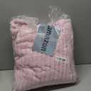 DecorUhome Soft Fleece Pink Throw Blanket for Couch, Cozy Fluffy Plush Flannel Striped Blanket for Sofa Bed, Lightweight Decorative Ribbed Fuzzy Blanket for Woman, 50x60 Inches