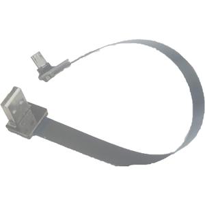 Short Flat Slim Thin Ribbon FPC Micro USB Male 90 Degree Angled up to Standard USB A Male Receptacle 90 Degree Angled for sync and Charging Black (10CM Micro USB up to Standard USB A Down)