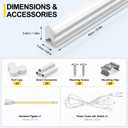 LightingWill LED T5 Integrated Fixture 3FT, Natural White 4000K, 15W, Linkable LED Shop Light, LED Ceiling Light and Under Cabinet Light, Corded Electric with Built-in ON/Off Switch, 1 Pack