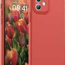 SUPFINE Designed for iPhone 12 Case,Premium Liquid Silicone with [Soft Anti-Scratch Microfiber Lining][Upgraded Camera Protection] Slim Shockproof Protective Phone Case for Men Women Girls,Red