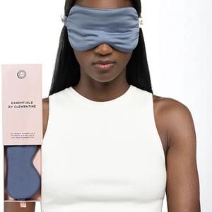 Clementine Mulberry Silk Sleep Mask | Full Blackout Contoured Eye Mask for Sleeping | Organic & Non-Toxic | Oversized Night Blindfold | Hypoallergenic & Frizz-Free Eye Cover for Deep Sleep, Blue Lagoon
