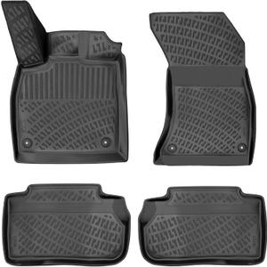 Audi Q5 & SQ5 2018-2025 (No Hybrid Models) Floor Mats 3D Custom Fit Rubber Car Mats Laser Measured Floor Liners All Weather Heavy Duty Waterproof Odorless Non-Slip TPE (Front & Rear, Black)