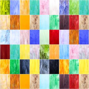 36 Sheets Opaque Stained Glass Bulk Variety Pack, 4 x 6 Inch Mosaic Glass Tiles for Crafts, Assorted Colors Cathedral Art Glasses Sheets for Stained Glass Making Projects