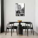 Trendy Woman Reading Newspaper Wall Art Vintage Black and White Paris Eiffel Tower Poster Modern Feminist Aesthetic Cityscape Canvas Print For Girls Room Apartment Office Decor 12x16inch Unframed