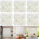 RIDDSEE 6pcs Flower Wall Backdrop16.5 x16.5 Artificial Floral Panels-White
