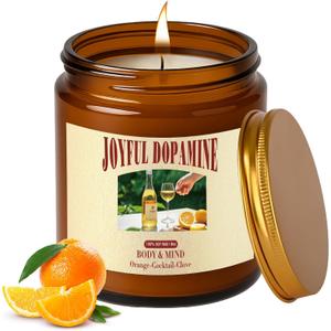 Scented Candle | Sweet Orange, Cedarwood & Vanilla Candles for Home Scented | 8oz Mini Jar Candle Long Lasting 40-Hour Burn | Odor Eliminating, Creating Ambiance