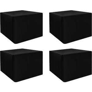 HolidayIdeas Card Table Covers Fitted Square 34x34 Inch, Wrinkle Resistant Washable Black Square Tablecloth 3 Ft for Folding Table Set of 4