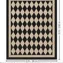 Washable Checkered Easy Jute Rug 8x10, Black Checkerboard Geometric Modern Outdoor Indoor Patio Large Rugs, Woven Thin Carpet Mat for Living Room Bedroom Classroom Nursery Play Room Backyard