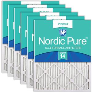 Nordic Pure 16x24x1 (Actual Size: 15 1/2 x 23 1/2 x 3/4) Pleated MERV 14 Air Filters 6 Pack