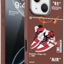 WMFLLNL Cool Phone Case for iPhone 15 Case for Boys Men Basketball Shoes Sneaker Print Design Cases Compatible with iPhone 15 Orange
