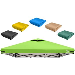 10x10 Pop Up Canopy Replacement Top Cover with Air Vent for Straight Leg Canopy Tent, Waterproof for Outdoor Garden Patio Camping Sun Shade (Neon Green)