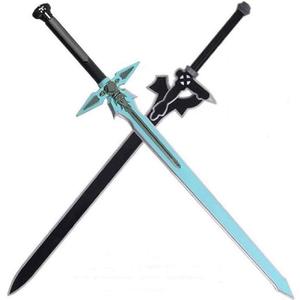damdos Halloween Prop PU Foam 31.5inch Dark Repulser Kirito Kirigaya Sword Kirigaya Kazuto Halloween Cosplay Yuuki Asuna Black Sword(2pcs/Sets)