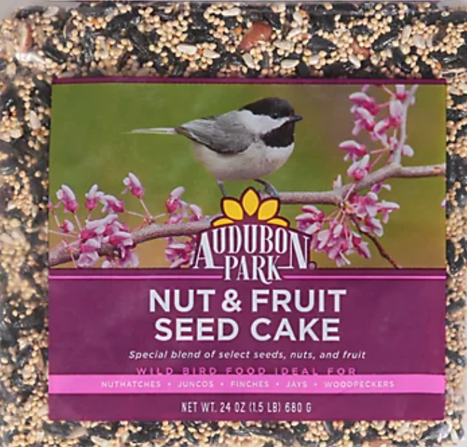 Audubon Park Nut & Fruit Snack Stack Wild Bird Food, Bird Seed Cake for Outside Feeders