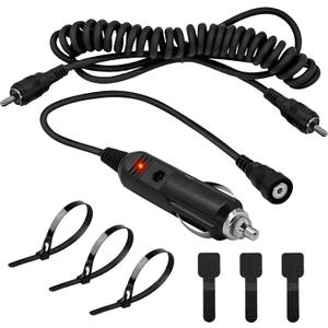 12V Cigarette Lighter Socket Port RCA Plug for Heated Most Electric Shields, Helmet, Visor Port, Snowmobile Heated Helmet Connector(Kit)