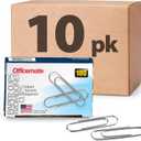 Officemate Giant Paper Clips, Pack of 10 Boxes of 100 Clips Each (1,000 Clips Total) (99914)