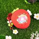 Strawberry Bubble Protective Case for Tamagotchi Paradise, Soft TPU Silicone Cover with Faceplate, Flower Shaped Zoom Dial Cap & Charms Set, Anti-Scratch & Waterproof (Red)