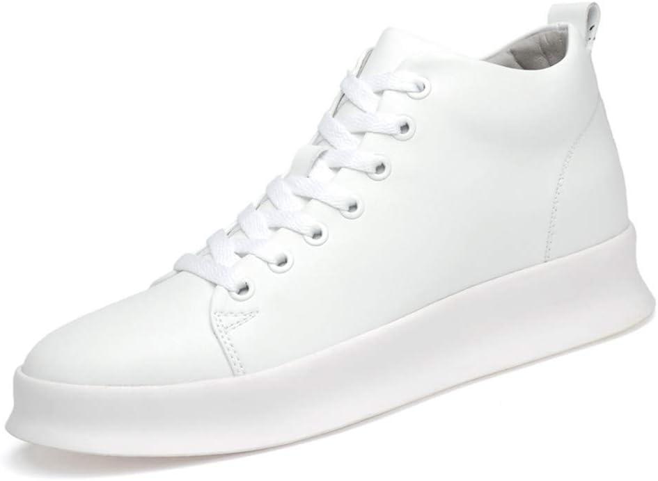 Men's 3" (8cm) Taller Elevator Shoes Fashion Sneaker with Invisible Height Increase Insoles (9.5, White)