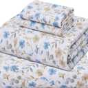 ZOYER 100% Cotton Sheets  California King Percale Bedding, Cooling & Breathable, Durable with a Crisp, Soft & Comfortable Feel, 14" Deep Pocket, 4-Piece Set, Country Coast