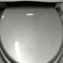 Angol Shiold Marble Toilet Seat, Zinc Alloy Hinges (Round, Grey), Size: Round-16.5“