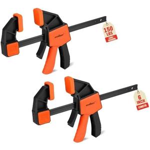 HORUSDY 6-Inch Bar Clamps for Woodworking, 2-Pack Quick Grip Clamps, Heavy-Duty F-Clamp & Spreader, Trigger Clamp with 150 LBS Load Limit for Woodworking, Carpentry, and DIY Projects