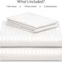 LuxClub Striped Sheets, 3 PC Striped Bed Sheets Twin Size for-Boys-and-Girls-Deep Pockets Wrinkle Free-Kids-Fitted Sheets Machine Washable Hotel Bedding (Twin, White)