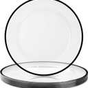 BESTSTAR 12 Inch Disposable Decor Charger Plates, 15 Pack Plastic Clear Plates with Gold Rim, Perfect Table Decor for Party, Wedding, Dinner