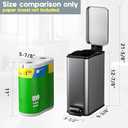 Slim Bathroom Trash Can with Lid Soft Close, 1.6 Gallon Stainless Steel Garbage Can with Removable Inner Bucket, Durable Step Pedal, Small Trash Bins for Toilet, Bedroom, Kitchen, Office (Silver)