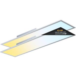 1x4 LED Flat Panel Light, Drop Ceiling Lights Fixture, Selectable Features, 20W/25W/30W/35W/40W, 3000K/3500K/4000K/5000K/6500K, Dimmable (0-10V), for Office Kitchen, ETL Listed (1x4FT-2Pack)
