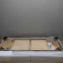 Solid Wooden Desk with Drawers - 39 x 16 Inch Narrow Desks, Rubberwood Mid Century Modern Desks, Small Writing Desk for Bedroom|Small Spaces - Walnut Color