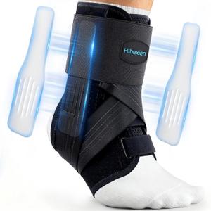 Ankle Brace for Sprained Ankle, Ankle Support for Women Men, Adjustable & Air Fabric Cool With 2 Removable Side Splints, Air Fabric Cool Ankle Stabilizer for for Injury Recover, Running,Sports (X-Large)
