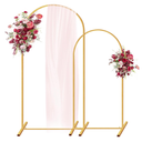 Metal Arch Backdrop Stand, 7.2FT+6FT Wedding Arch Frame, Gold Wedding Arch Backdrop Stand Set of 2, Balloon Arch Backdrop for Wedding Birthday Party Baby Shower Graduation Ceremony Decor