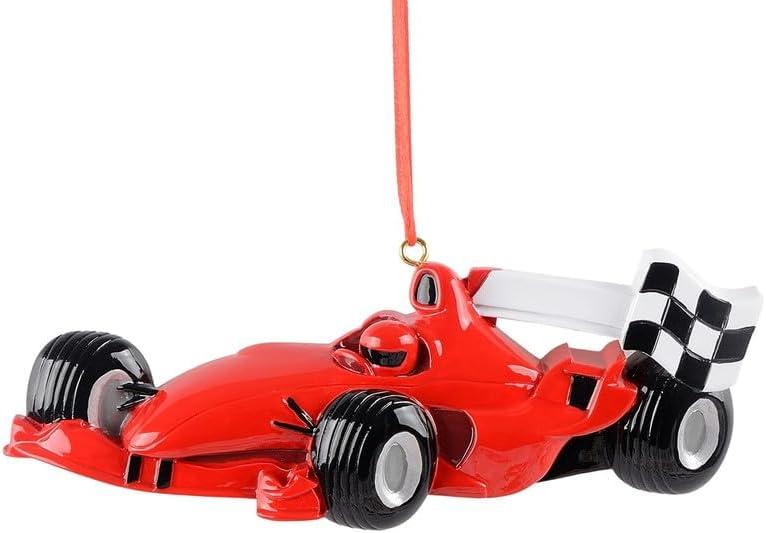 Personalized Race Car Ornament 2024, Red Race Cars Christmas Tree Ornament Artisanal Customized Keepsake Decoration,Wheels Ornaments,Sports Cars Keepsake, Cool,Fun Racing Car Ornaments for Kid's Tree