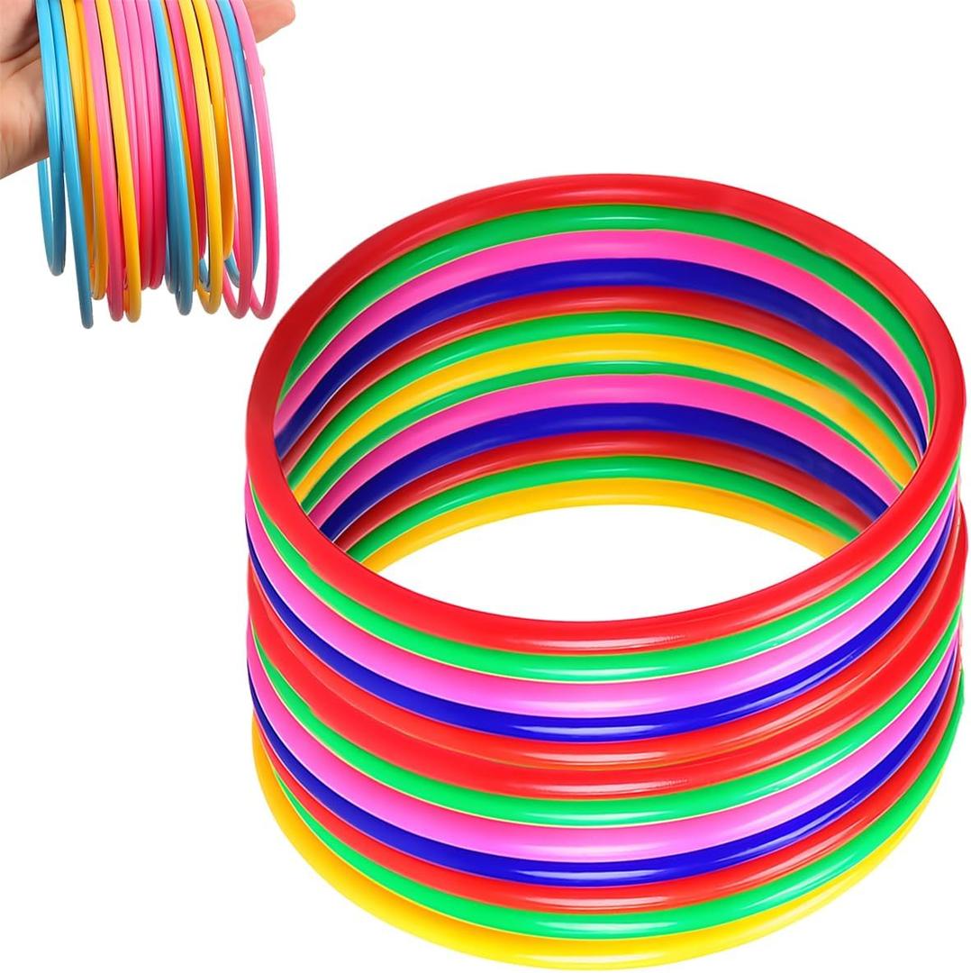 12 Pcs Colorful Plastic Ring Toss Outdoor Activity Games for Sports Practice Speed Agility Training, Random Colors (8.66 Inch - 12Pcs)