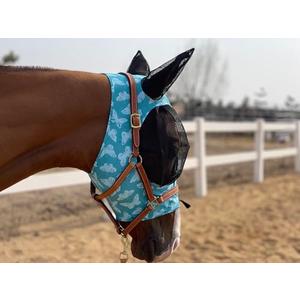 Horse Fly Mask Super Comfort Horse Fly Mask Elasticity Fly Mask with Ears We Only Make Products that Horses Like (Lake Green, L)