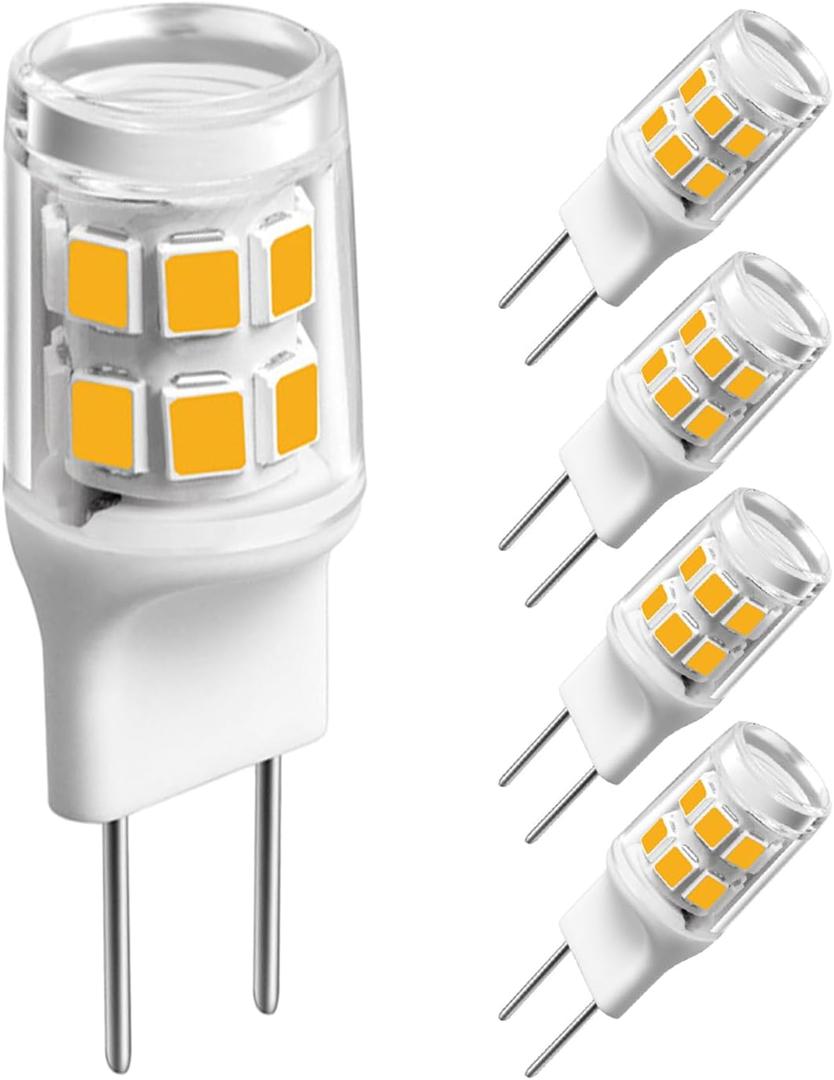 G8 Led Bulb, 20-25W Halogen Equivalent 3W T4 Bulb, Warm White 3000K, 120V Puck Light Bulbs for Under Cabinet Light, Under Counter Kitchen Lighting,5-Pack