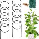 17.5 Inch Indoor Plant Trellis for Climbing Plants,Metal Trellis,Small Garden Trellis for Potted Plants,Plant Stakes for Indoor Plants Accessories Hoya,Flower,Plant Support,Plant Gifts(Circular-Metal)