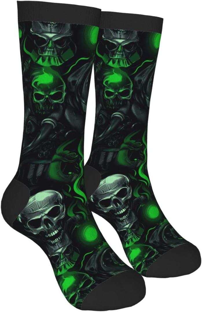 Alien Funny Socks Novelty Crew Socks For Women Men (Black)