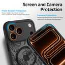 for iPhone 17 Pro Max Case, Black Floral Flower Pattern Print Magnetic Case [Compatible with MagSafe] [Translucent Matte] Slim Shockproof Protective Women Girls Phone Case, Floral Flower