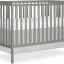 Dream On Me Synergy 5-In-1 Convertible Crib In Cool Grey, Greenguard Gold & JPMA Certified Baby Crib, Converts from Crib, Toddler Bed, Day Bed and Full size bed, Features 3 mattress height settings