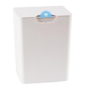 YOGOODS 4 Gal Bathroom Trash Can with Lid, Automatic Trash Can Small Smart Garbage Can Touchless, Slim Motion Sensor Waterproof Plastic Trash Bins for Bedroom Office Kitchen Toilet(White)