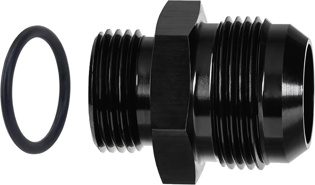 EVIL ENERGY 16AN Flare to 12AN ORB Male Fuel Rail Adapter Fitting Black 2PCS