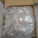 Misdary 36 Pcs Crystal Iridescent Ornaments for Christmas Tree Hanging Crystal Glass Ball Decorations Hanging Xmas Teardrop Prism Glass Ball for Xmas Party Wedding Home Decor