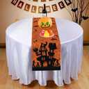 Halloween Haunted House Table Runner,Rustic Farmhouse Kitchen Dining Table Decor,Zombies Halloween Linen Dining Table Decoration Indoor Outdoor Trick or Treat Party Supplies 13x72Inch, JY00479